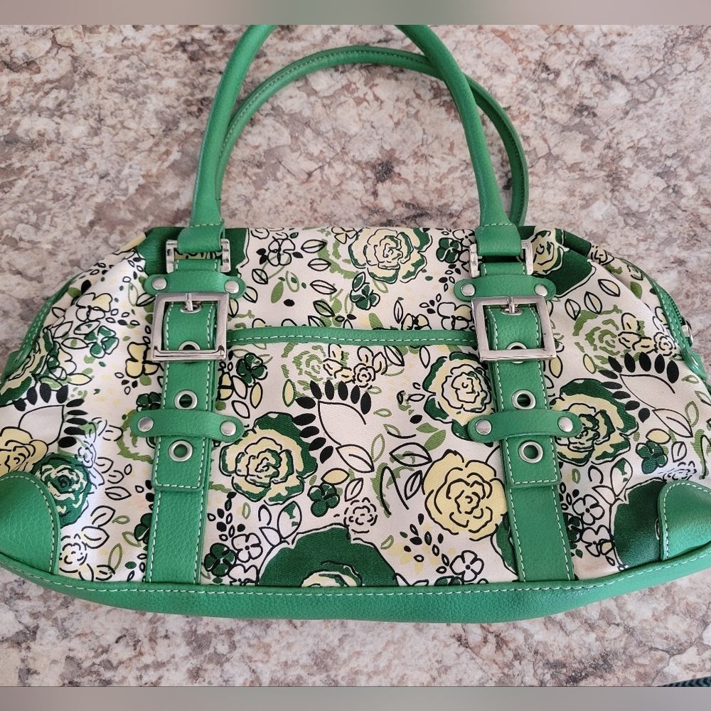 New York and Company Floral Green Handbag EUC